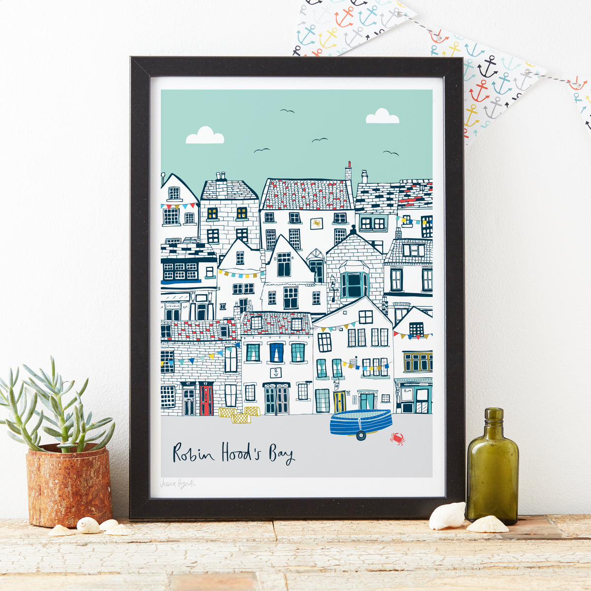 Robin Hood s Bay Cottages Art Print Jessica Hogarth Shop robin-hood-s-bay-cottages-art-print-jessica-hogarth-shop
