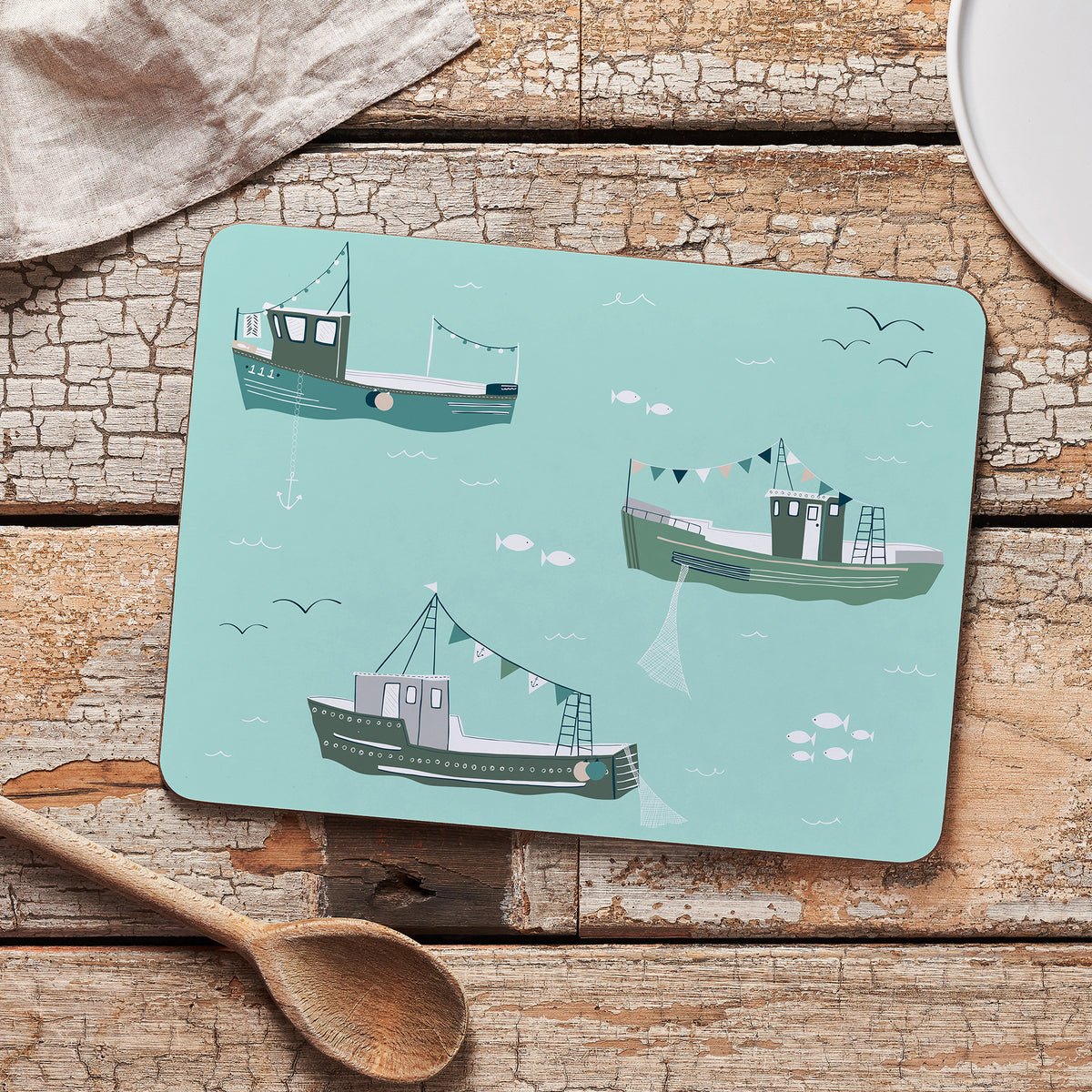 Fishing Boats Melamine Placemat Jessica Hogarth Shop