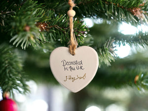 
                  
                    Load image into Gallery viewer, Whitby Ceramic Heart Christmas Decoration
                  
                