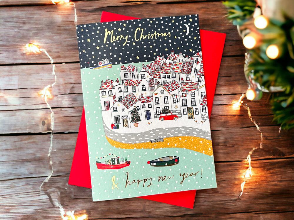 Coastal Village Christmas Card