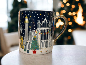 
                  
                    Load image into Gallery viewer, Bone China Whitby Christmas Mug
                  
                