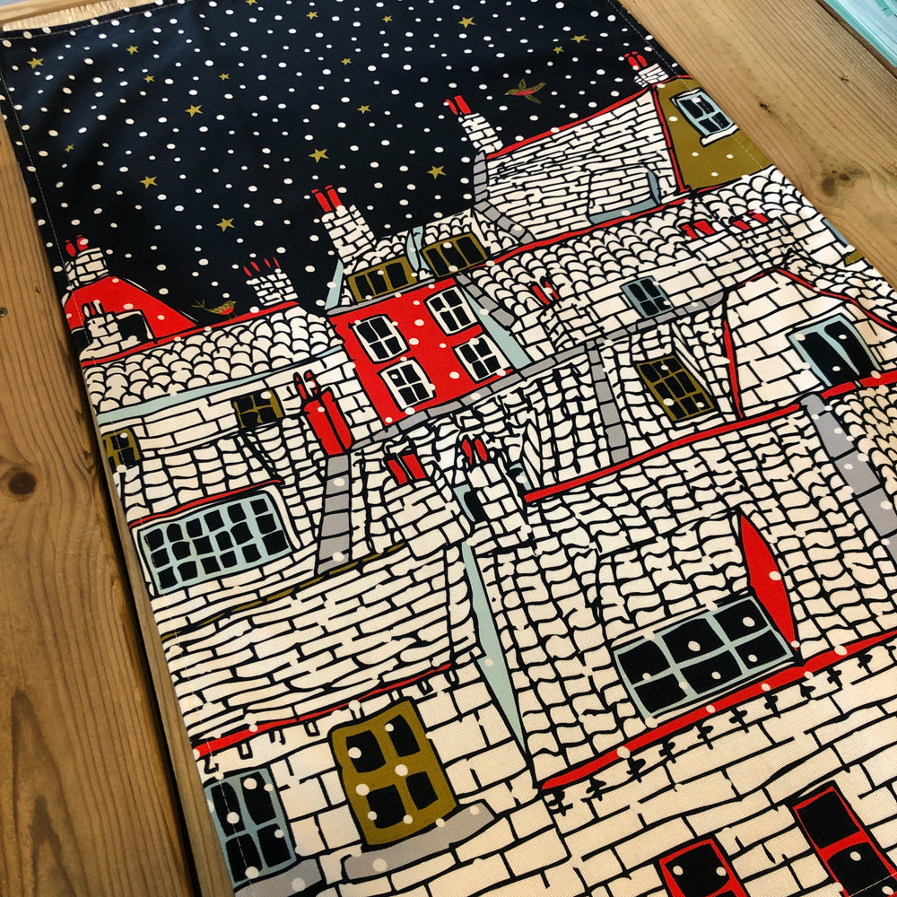 
                  
                    Load image into Gallery viewer, Winter Rooftops Illustration Tea Towel
                  
                