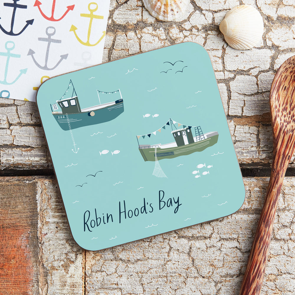 Robin Hood's Bay Fishing Boats Coaster