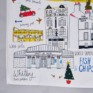 
                  
                    Load image into Gallery viewer, Winter Whitby Map Tea Towel
                  
                