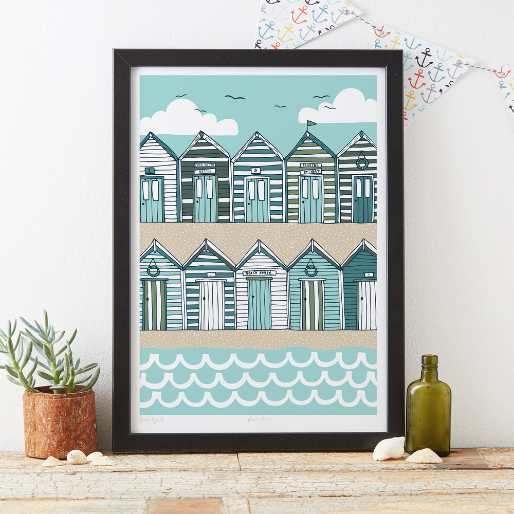 
                  
                    Load image into Gallery viewer, Beach Huts Art Print - Sand
                  
                
