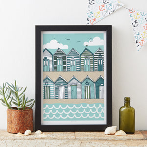 
                  
                    Load image into Gallery viewer, Beach Huts Art Print - Sand
                  
                