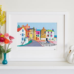 
                  
                    Load image into Gallery viewer, A Robin Hood’s Bay art print designed by Ilona Drew, for sale in the Jessica Hogarth Shop.
                  
                