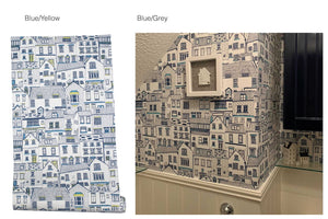 
                  
                    Load image into Gallery viewer, Coastal Cottages Wallpaper - Grey &amp;amp; Blue
                  
                