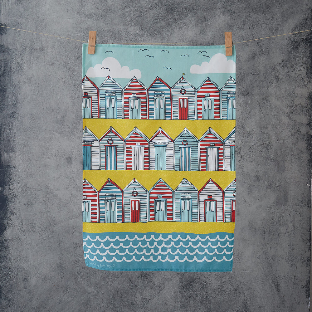 
                  
                    Load image into Gallery viewer, Beach Huts Tea Towel
                  
                